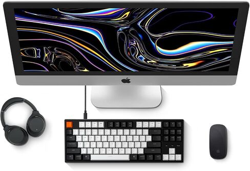 Keychron C1 87 Keys Wired Mechanical Keyboard for Mac Windows, 80% Layout Tenkeyless Gateron G Pro Red Switch White LED Backlit Double-Shot ABS Keycaps, USB-C Gaming Keyboard for Gamer/Typists/Office in Saudi Arabia