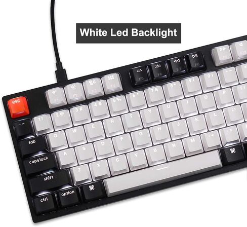 Keychron C1 87 Keys Wired Mechanical Keyboard for Mac Windows, 80% Layout Tenkeyless Gateron G Pro Red Switch White LED Backlit Double-Shot ABS Keycaps, USB-C Gaming Keyboard for Gamer/Typists/Office in Saudi Arabia