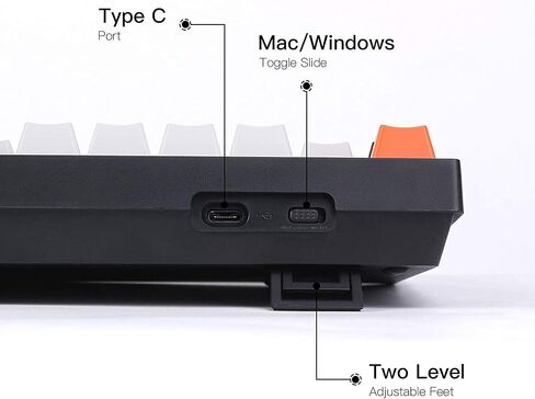 Keychron C1 87 Keys Wired Mechanical Keyboard for Mac Windows, 80% Layout Tenkeyless Gateron G Pro Red Switch White LED Backlit Double-Shot ABS Keycaps, USB-C Gaming Keyboard for Gamer/Typists/Office in Saudi Arabia