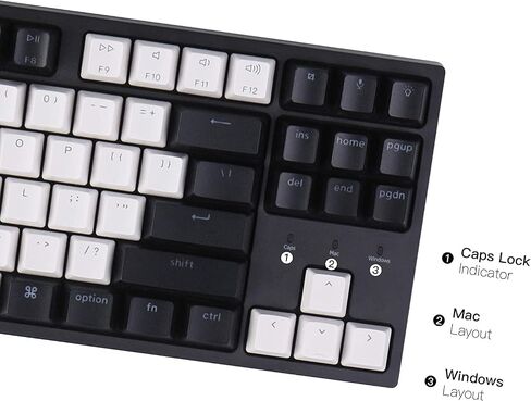 Keychron C1 87 Keys Wired Mechanical Keyboard for Mac Windows, 80% Layout Tenkeyless Gateron G Pro Red Switch White LED Backlit Double-Shot ABS Keycaps, USB-C Gaming Keyboard for Gamer/Typists/Office in Saudi Arabia