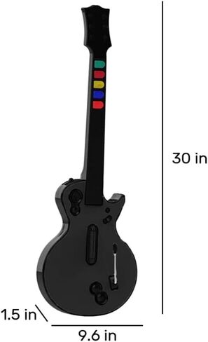 وحدة تحكم Game Goby Guitar Hero للكمبيوتر الشخصي وPS3 - جيتار لاسلكي لجيتار هيرو وفرقة الروك وألعاب Clone Hero، جيتار هيرو مع حزام ودونجل لاسلكي (5 مفاتيح) in Saudi Arabia