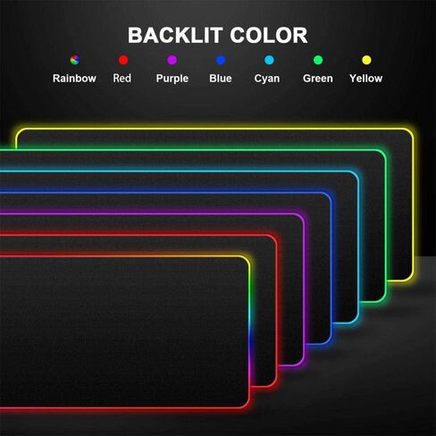 Gaming Mouse Pads RGB Mouse Pad White Extended Led Gaming Mouse Mat with USB Port 14 Lighting Modes Non Slip Rubber Base Keyboard Pads Gamer 23.6X11.8Inch in Saudi Arabia