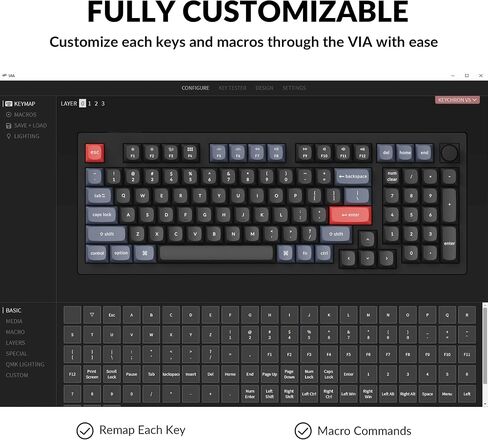 Keychron V5 Wired Custom Mechanical Keyboard Knob Version, 96% Layout QMK/VIA Programmable with Hot-swappable Keychron K Pro Brown Switch Compatible with Mac Windows Linux Black (Non-Transparent) in Saudi Arabia