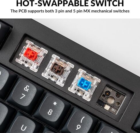 Keychron V5 Wired Custom Mechanical Keyboard Knob Version, 96% Layout QMK/VIA Programmable with Hot-swappable Keychron K Pro Brown Switch Compatible with Mac Windows Linux Black (Non-Transparent) in Saudi Arabia