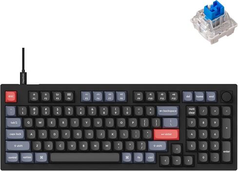 Keychron V5 Wired Custom Mechanical Keyboard Knob Version, 96% Layout QMK/VIA Programmable with Hot-swappable Keychron K Pro Brown Switch Compatible with Mac Windows Linux Black (Non-Transparent) in Saudi Arabia