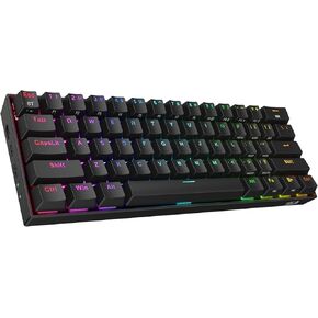 Redragon K530 Pro Draconic 60% Wireless RGB Mechanical Keyboard, BT/2.4Ghz/Wired 3-Mode 61 Keys Compact Gaming Keyboard w/Hot-Swap Socket, Free-Mod Plate Mounted PCB & Linear Red Switch