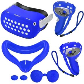 VR Accessories,Silicone face Cover,Shell Cover,Touch Controller Grip Cover,Silicone Handle Strap Combo,Protective Lens Cover Compatible with Oculus Quest 2 in Kuwait