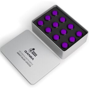 QANBA Gravity Ks Mechanical Arcade Buttons 24mm Snap-in Mechanical Pushbutton (Boxed） (24mm Clear Black Violet E08(12 pcs）)