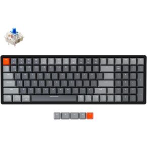 لوحة مفاتيح ميكانيكية للألعاب سلكية بلوتوث/USB من Keychron K4، مدمجة 100 مفتاح RGB LED بإضاءة خلفية Gateron Brown Switch N-Key Rollover، إطار من الألومنيوم لنظام التشغيل Mac Windows، الإصدار 2 in Kuwait
