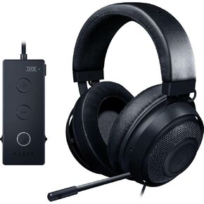 سماعة الألعاب Razer Kraken Tournament Edition THX 7.1 بصوت محيطي: ميكروفون قابل للسحب لإلغاء الضوضاء - USB DAC - لأجهزة الكمبيوتر الشخصية، PS4، PS5، Nintendo Switch، Xbox One، Xbox Series X & S، الهاتف المحمول - أسود in Kuwait