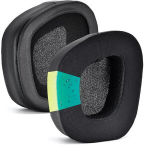 وسادات الأذن Void RGB Defean غطاء وسادة الأذن البديل المتوافق مع سماعة الألعاب Corsair Void RGB Elite USB Premium، رغوة عالية الكثافة لإلغاء الضوضاء (قماش أسود ورمادي)