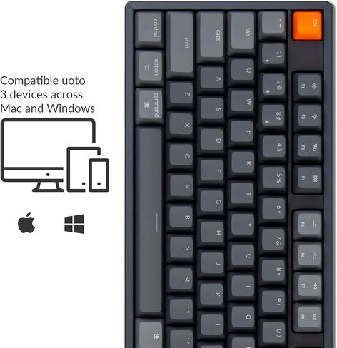Keychron K10 Full Size 104 Keys Bluetooth Wireless/USB Wired Mechanical Gaming Keyboard for Mac with Gateron G Pro Red Switch/RGB Backlight/Multitasking Computer Keyboard for Windows, Aluminum Frame in Saudi Arabia
