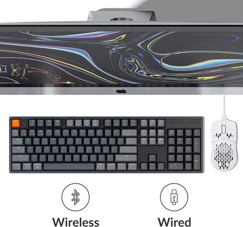 Keychron K10 Full Size 104 Keys Bluetooth Wireless/USB Wired Mechanical Gaming Keyboard for Mac with Gateron G Pro Red Switch/RGB Backlight/Multitasking Computer Keyboard for Windows, Aluminum Frame in Saudi Arabia