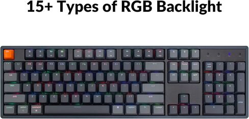 Keychron K10 Full Size 104 Keys Bluetooth Wireless/USB Wired Mechanical Gaming Keyboard for Mac with Gateron G Pro Red Switch/RGB Backlight/Multitasking Computer Keyboard for Windows, Aluminum Frame in Saudi Arabia