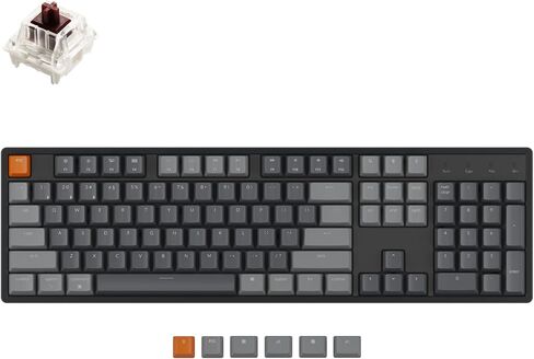Keychron K10 Full Size 104 Keys Bluetooth Wireless/USB Wired Mechanical Gaming Keyboard for Mac with Gateron G Pro Red Switch/RGB Backlight/Multitasking Computer Keyboard for Windows, Aluminum Frame in Saudi Arabia