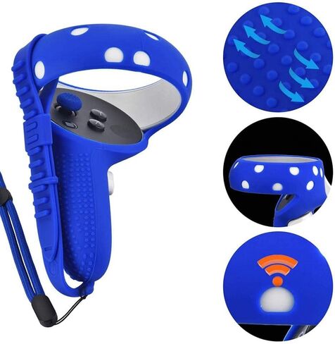 VR Accessories,Silicone face Cover,Shell Cover,Touch Controller Grip Cover,Silicone Handle Strap Combo,Protective Lens Cover Compatible with Oculus Quest 2 in Kuwait