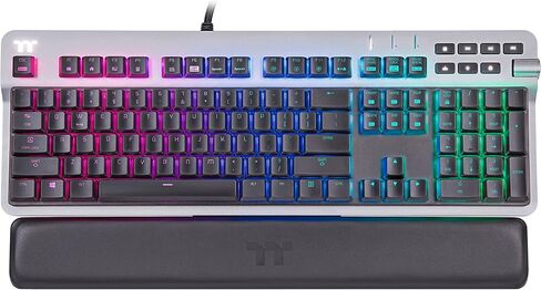 لوحة مفاتيح Thermaltake Argent K6 RGB ميكانيكية منخفضة الشكل للألعاب Cherry MX Red ، لوحة Alumiunm العلوية، مقبض متعدد الوظائف ، مسند المعصم ، GKB-KB6-LRSRUS-01 in Saudi Arabia