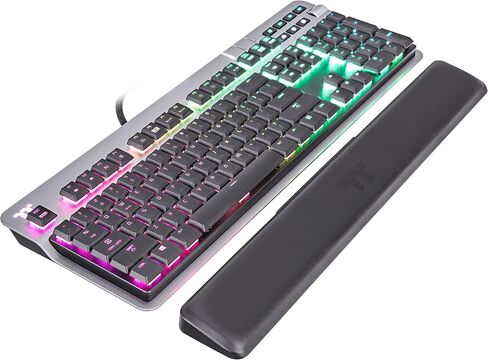 لوحة مفاتيح Thermaltake Argent K6 RGB ميكانيكية منخفضة الشكل للألعاب Cherry MX Red ، لوحة Alumiunm العلوية، مقبض متعدد الوظائف ، مسند المعصم ، GKB-KB6-LRSRUS-01 in Saudi Arabia