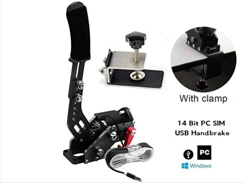 Anngo USB Handbrake PC Windows لألعاب Sim Racing G25 G27 G29 T500 FANATECOSW Dirt Rally + المشبك (النوع الأحمر 2) in Kuwait