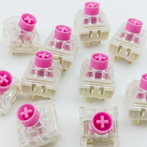 Zjmehty Silent Keyboard Switches,Kailh Box Silent Pink Switches for Mechanical Keyboard,3-pin 35gf Linear/Typing&Gaming/Waterproof Switches(Mute Pink,108Pcs) in Saudi Arabia