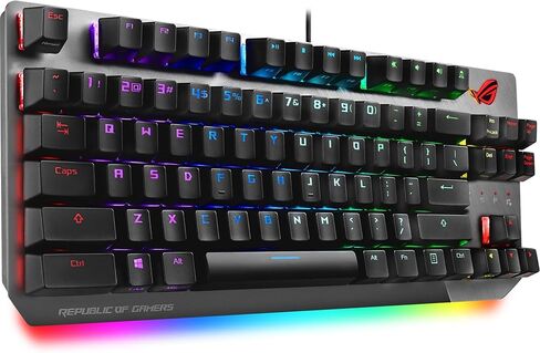 ASUS ROG Strix Scope NX TKL | 80% Gaming Mechanical Keyboard, ROG NX Red Linear Switches, Detachable Cable, Stealth Key, Aura Sync, Programmable Macros, Aluminum Top in Saudi Arabia