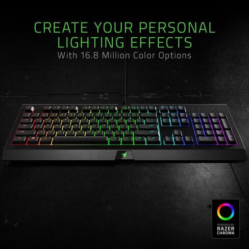 Razer Cynosa Chroma Gaming Keyboard: Individually Backlit RGB Keys - Spill-Resistant Design - Programmable Macro Functionality - Quiet & Cushioned in Saudi Arabia