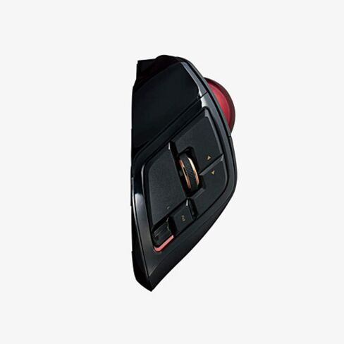 ELECOM DEFT PRO Trackball Mouse, Wired, Wireless, Bluetooth, Finger Control, Ergonomic Design, 8-Button Function, Optical Gaming Sensor, Smooth Red Ball, Windows11, MacOS(M-DPT1MRBK) in Saudi Arabia