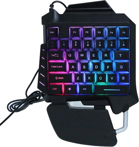 V بيست لايف كيبورد العاب ميكانيكي محمول بيد واحدة، 35 مفتاح USB سلكي مع اضاءة خلفية LED، التوصيل والتشغيل in Saudi Arabia