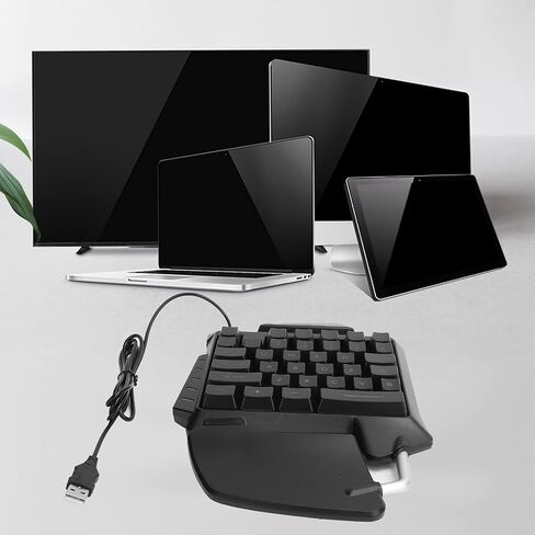 V بيست لايف كيبورد العاب ميكانيكي محمول بيد واحدة، 35 مفتاح USB سلكي مع اضاءة خلفية LED، التوصيل والتشغيل in Saudi Arabia