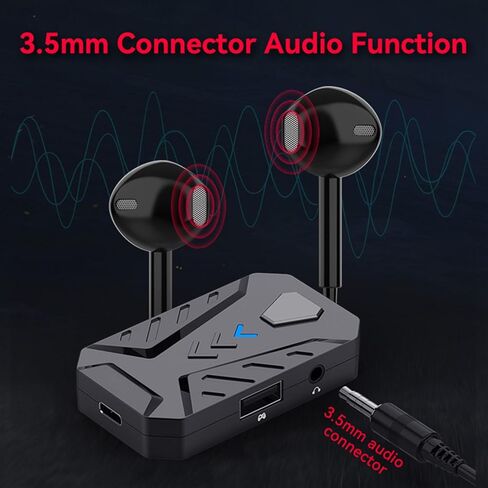 Diydeg One Handed RGB Gaming Keyboard and Mouse Combo for Master Pro for PS5 4 for Switch, Half Hand Keyboard Mouse Converter Combo Wired Keypad Mouse Adapter Set, Mobile Game Converter in Kuwait