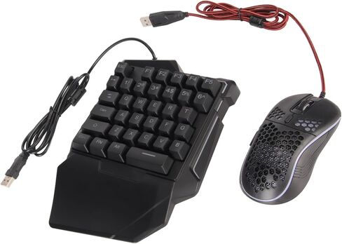 Diydeg One Handed RGB Gaming Keyboard and Mouse Combo for Master Pro for PS5 4 for Switch, Half Hand Keyboard Mouse Converter Combo Wired Keypad Mouse Adapter Set, Mobile Game Converter in Kuwait