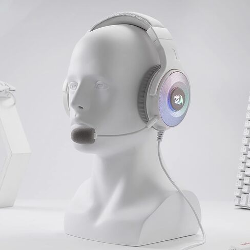 Redragon H350 RGB Wired Gaming Headset, Dynamic RGB Backlight - Stereo Surround-Sound - 50MM Drivers - Detachable Microphone, Over-Ear Headphones Works for PC/PS4/XBOX One/NS in Kuwait