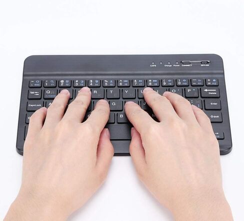 توسوني كيبورد USB مع اللغة الانجليزية الروسية، كيبورد كمبيوتر لاسلكي رفيع 7 انش قابل لاعادة الشحن، كيبورد بلوتوث لنظام اندرويد لنظام ويندوز واي او اس in Kuwait