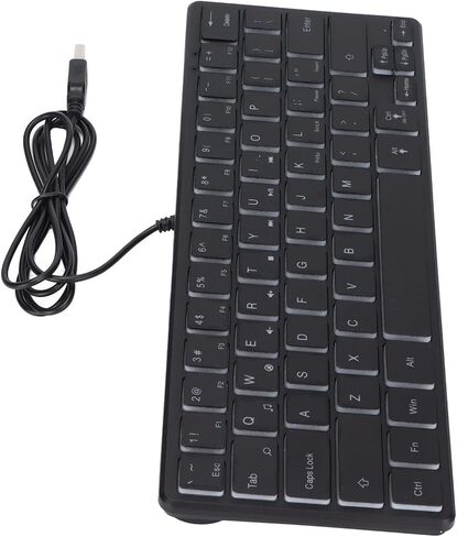 اشاتا كيبورد العاب سلكي صغير بمنفذ USB بـ64 مفتاح واضاءة خلفية RGB للكمبيوتر المكتبي والنوت بوك والتوصيل والتشغيل in Saudi Arabia
