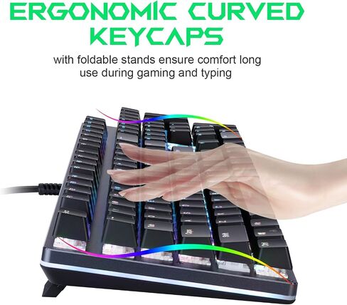 بلاك شارك مجموعة مفاتيح ميكانيكية باضاءة خلفية LED RGB مع مفتاح احمر ومينا اوامر وماكرو قابل للبرمجة، 104 مفتاح بخاصية الاستجابة لضربات مفاتيح متعددة لكتابة الالعاب in Saudi Arabia