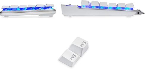 EagleTec KG051-BR لوحة مفاتيح ميكانيكية للألعاب، منخفضة الوضوح، 104 مفتاح بالحجم الكامل مع مفاتيح الكرز MX بنية للكمبيوتر الشخصي (خلفية LED بيضاء زرقاء) in Kuwait