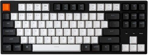 لوحة المفاتيح الميكانيكية السلكية Keychron C1 Mac Layout، Gateron G Pro Red Switch، Tenkeyless 87 Keys ABS keycaps لوحة مفاتيح الكمبيوتر لأجهزة الكمبيوتر المحمول التي تعمل بنظام Windows PC، إضاءة خلفية بيضاء، كابل USB-C من النوع C in Kuwait