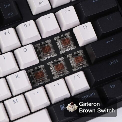 لوحة المفاتيح الميكانيكية السلكية Keychron C1 Mac Layout، Gateron G Pro Red Switch، Tenkeyless 87 Keys ABS keycaps لوحة مفاتيح الكمبيوتر لأجهزة الكمبيوتر المحمول التي تعمل بنظام Windows PC، إضاءة خلفية بيضاء، كابل USB-C من النوع C in Kuwait