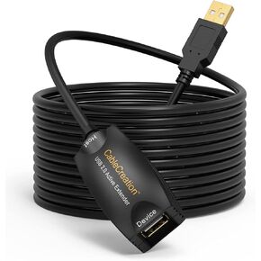 كابل تمديد CableCreation Active USB 3.0 بطول 16.4 قدم، وموسع USB 3.0 ذكر إلى أنثى مع معزز الإشارة، متوافق مع Oculus Quest 2، ومستشعر Rift، Steam VR، كمبيوتر الألعاب، 5 أمتار، 2 حزمة
