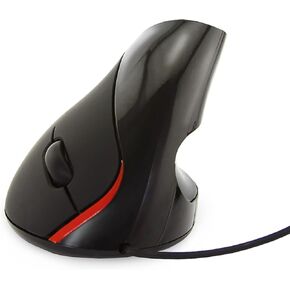 Ergonomic Wireless Mouse, Vertical Rechargeable Wireless Mouse, 400mAh 1600 DPI Portable Optical Cordless Mouse for PC Computer Laptop Office for Small Middle Right Hand (Black)