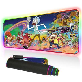 RGB Mouse Pad LED Light Gaming Mouse Pad with Rubber Base Colorful Computer Carpet Desk Mat for PC Laptop (31.5 11.8 inch) (80x30 rgyellowrk)