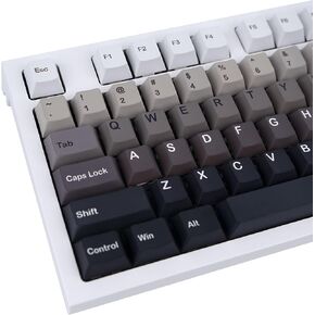 اغطية مفاتيح مخصصة من جيكوكاب 124 مفتاحا بلون اسود وابيض متدرج، اغطية مفاتيح شيري بروفايل بي بي تي، مجموعة اغطية مفاتيح مصبوغة بالتسامي تناسب مفاتيح شيري ام اكس الميكانيكية 61/68/87/104/108 in Kuwait