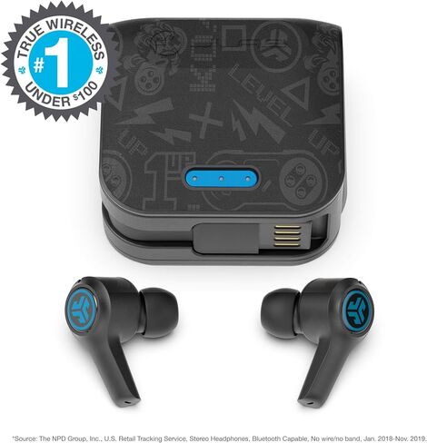 JLab JBuds Air Play Gaming True Wireless Earbuds, 30+ Total Hours of Bluetooth 5 Playtime Super-Low Latency for Mobile Gameplay, Built-in Microphone, Dual Connect, EQ3 Sound / C3 Chatting in Kuwait