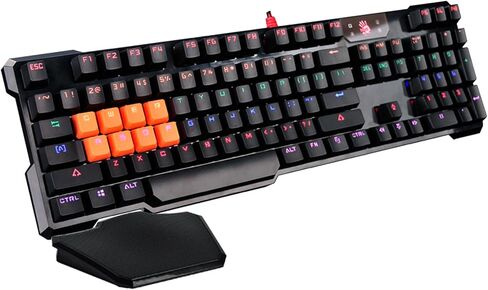 Bloody B720 Light Strike Optical Gaming Keyboard (Smooth/Linear) - Comfort Wrist pad - Faster Than Mechanical - 0.2ms Key Response Neon LED Backlit - Water Resistant [LK Black] in Kuwait