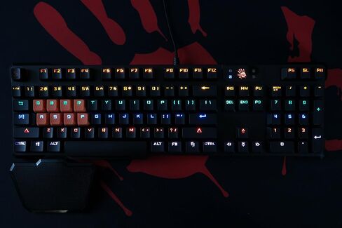 Bloody B720 Light Strike Optical Gaming Keyboard (Smooth/Linear) - Comfort Wrist pad - Faster Than Mechanical - 0.2ms Key Response Neon LED Backlit - Water Resistant [LK Black] in Kuwait