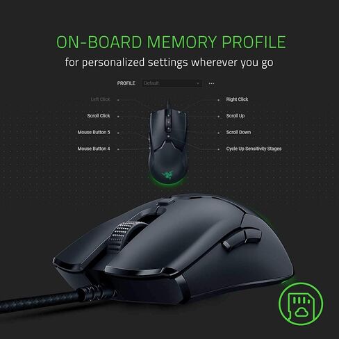Razer Viper Mini - Wired Gaming Mouse for PC/Mac (Ultralight 61g, Ambidextrous, Speedflex Cable, 8,500 DPI Optical Sensor, Chroma RGB Illumination) Black in Saudi Arabia