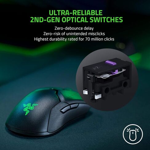 Razer Viper Mini - ماوس ألعاب سلكي للكمبيوتر/Mac (خفيف الوزن 61 جرام، يمكن استخدامه بكلتا اليدين، كابل Speedflex، مستشعر بصري 8500 نقطة في البوصة، إضاءة Chroma RGB) أسود in Kuwait