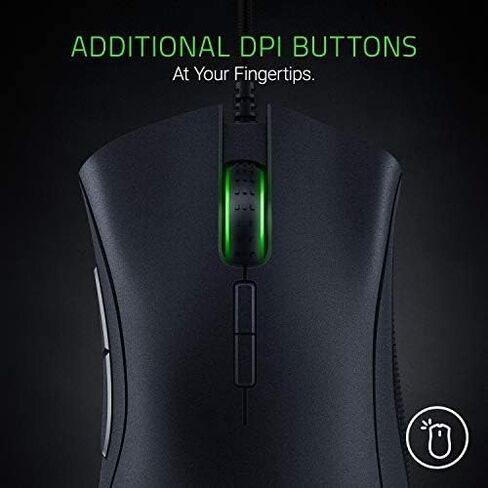 Razer DeathAdder Elite Gaming Mouse: 16,000 DPI Optical Sensor - Chroma RGB Lighting - 7 Programmable Buttons - Mechanical Switches - Rubber Side Grips - Matte Black in Saudi Arabia