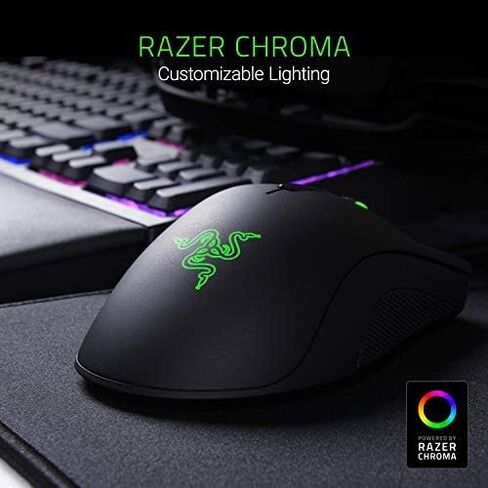 Razer DeathAdder Elite Gaming Mouse: 16,000 DPI Optical Sensor - Chroma RGB Lighting - 7 Programmable Buttons - Mechanical Switches - Rubber Side Grips - Matte Black in Saudi Arabia