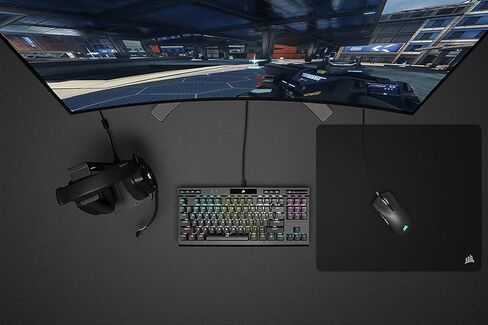 CORSAIR K60 RGB TKL RGB Tenkeyless Optical-Mechanical Wired Gaming Keyboard - OPX Switches - Polycarbonate Keycaps - iCUE Compatible - QWERTY NA Layout - Black in Saudi Arabia
